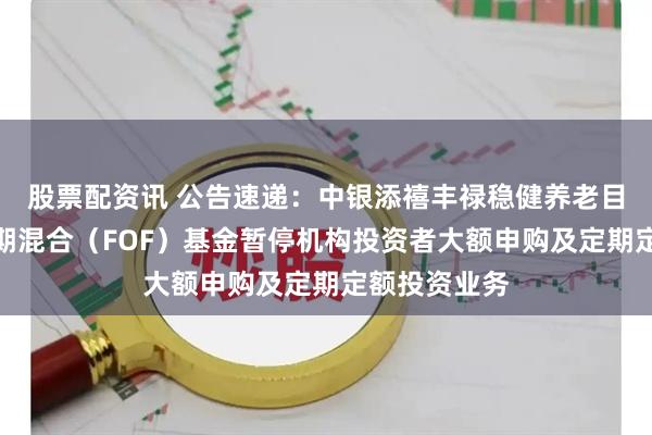 股票配资讯 公告速递：中银添禧丰禄稳健养老目标一年持有期混合（FOF）基金暂停机构投资者大额申购及定期定额投资业务